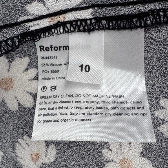 Reformation Daisy Print Floral Cross Strap Dress Womens 10 - Picture 6 of 8